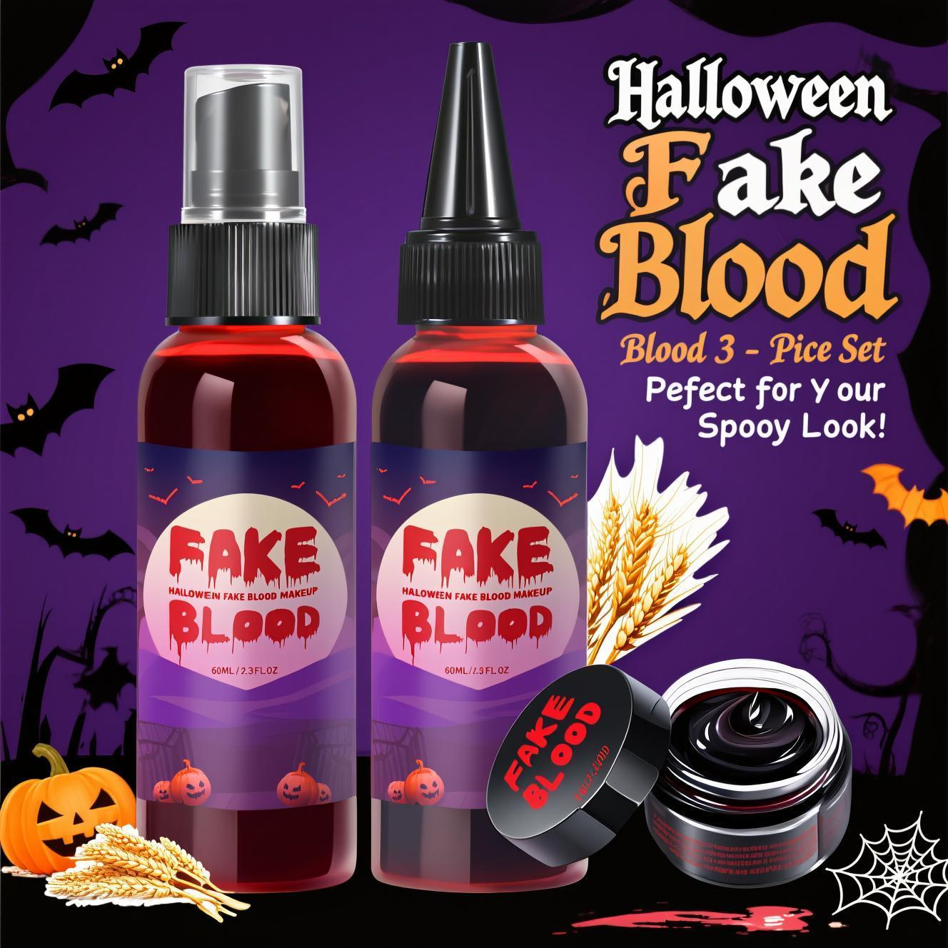 Wash Effect Set - Halloween Fake Blood Makeup Set 160ml