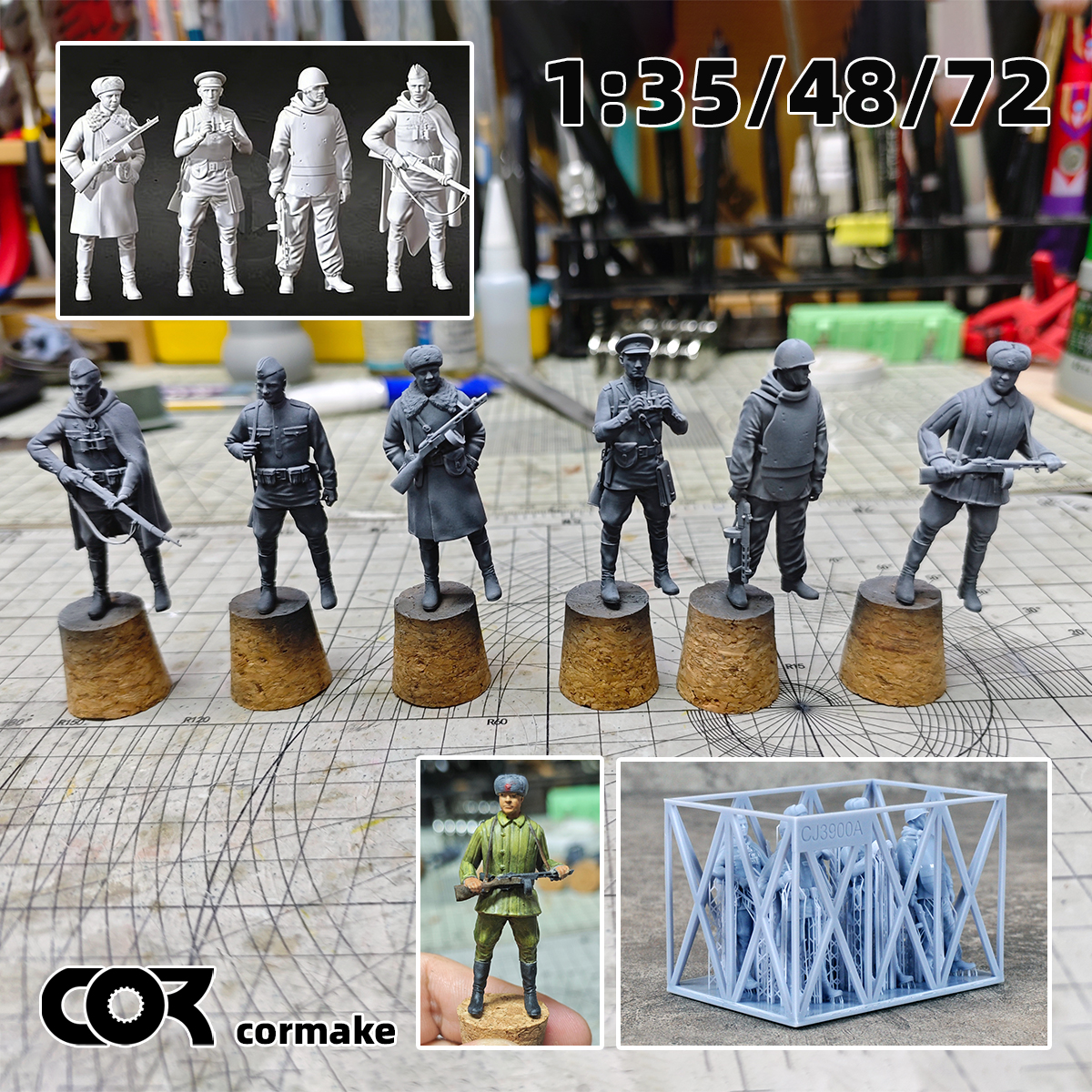 Model Kit Gunpla - Scale Miniature Model Kit Soviet Soldiers