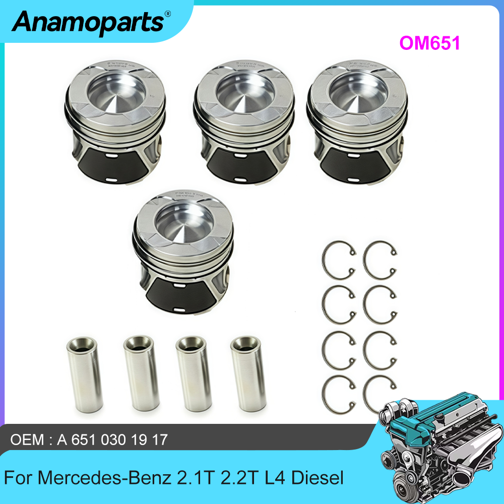Model Kit V8 Engine - 4pcs Piston & Ring Kit for