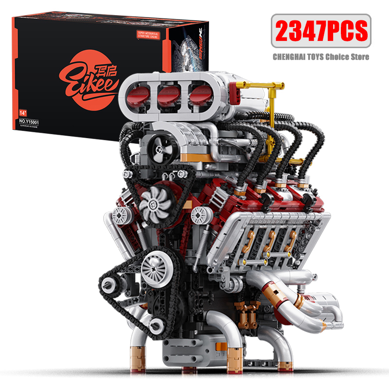 Model Kit V8 Engine - Y15001 Supercar V8 engine Model Building