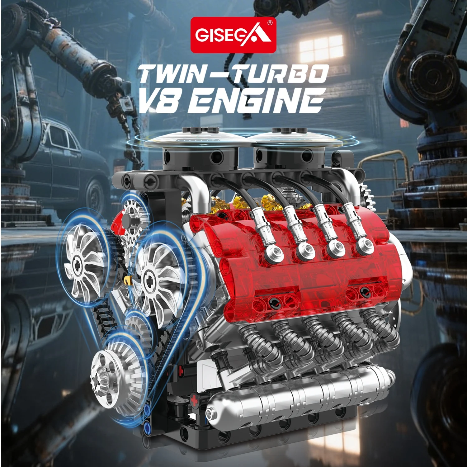 548PCS New Blocks Toy V8 Twin- - Model Kit V8 Engine avis et prix