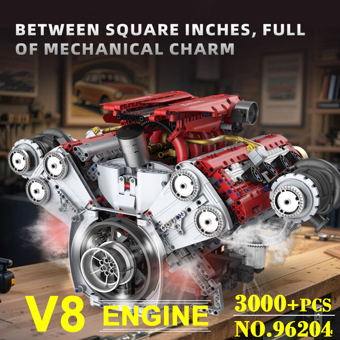 Motorized V8 Engine 3201Pcs Bu - Model Kit V8 Engine avis et prix