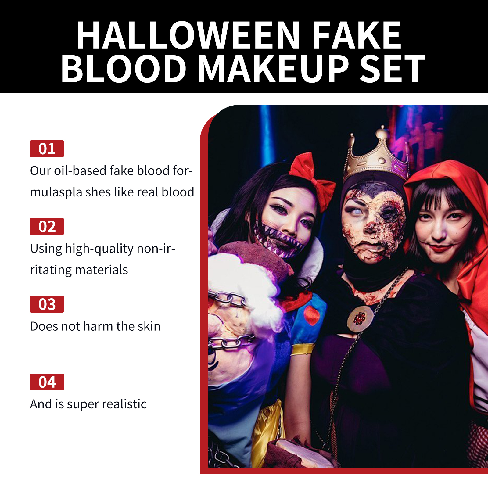 Halloween Fake Blood Makeup Se - Wash Effect Set avis et prix