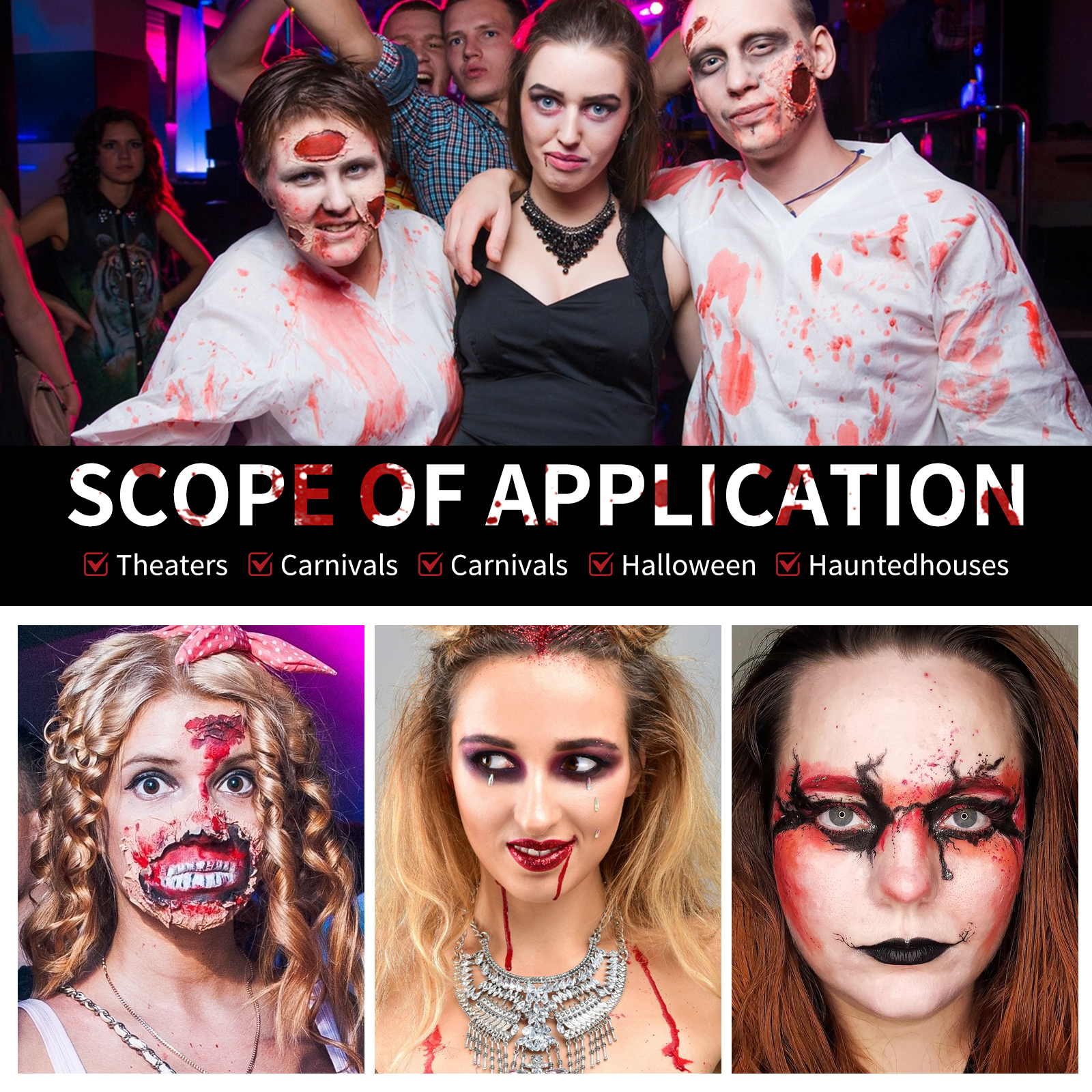 Halloween Fake Blood Makeup Se - Wash Effect Set avis et prix