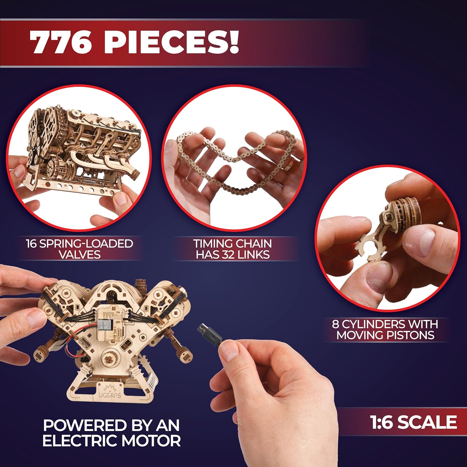V8 Engine Model Kit - Advanced - Model Kit V8 Engine avis et prix