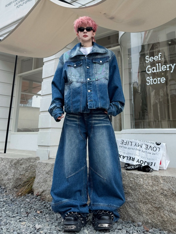 Spring Fashion Retro Denim Jac - Wash Effect Set avis et prix