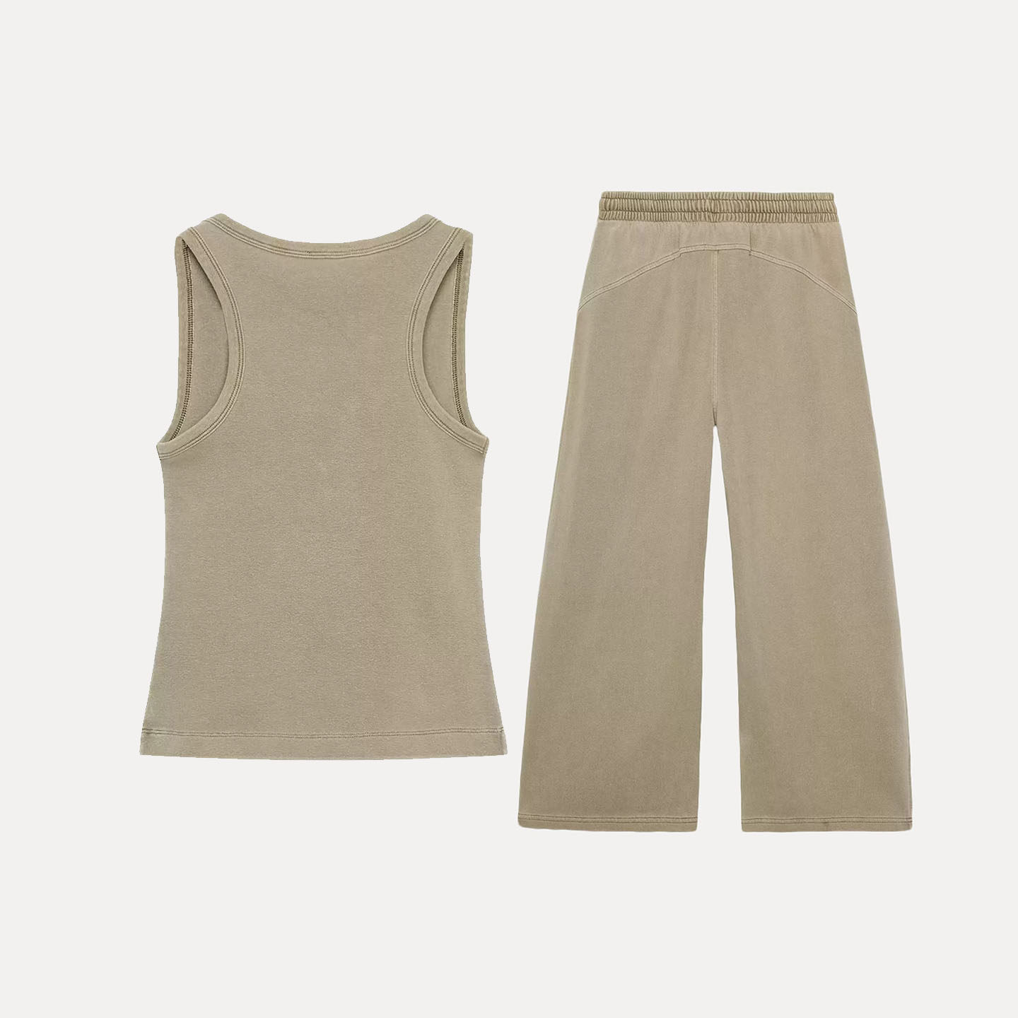 Women's Fashionable Sleeveless - Wash Effect Set avis et prix