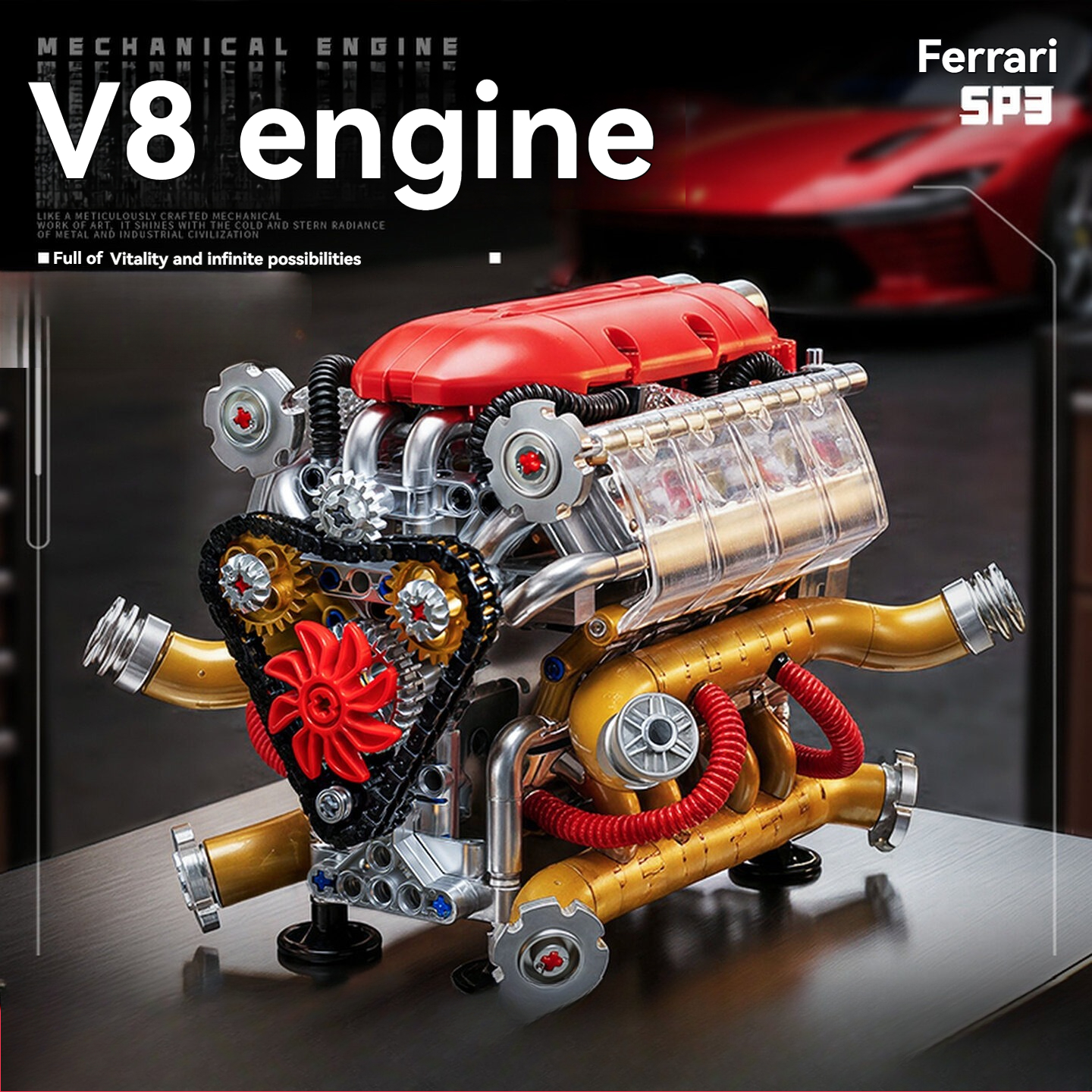 650PCS Classic Supercar V8 Eng - Model Kit V8 Engine avis et prix