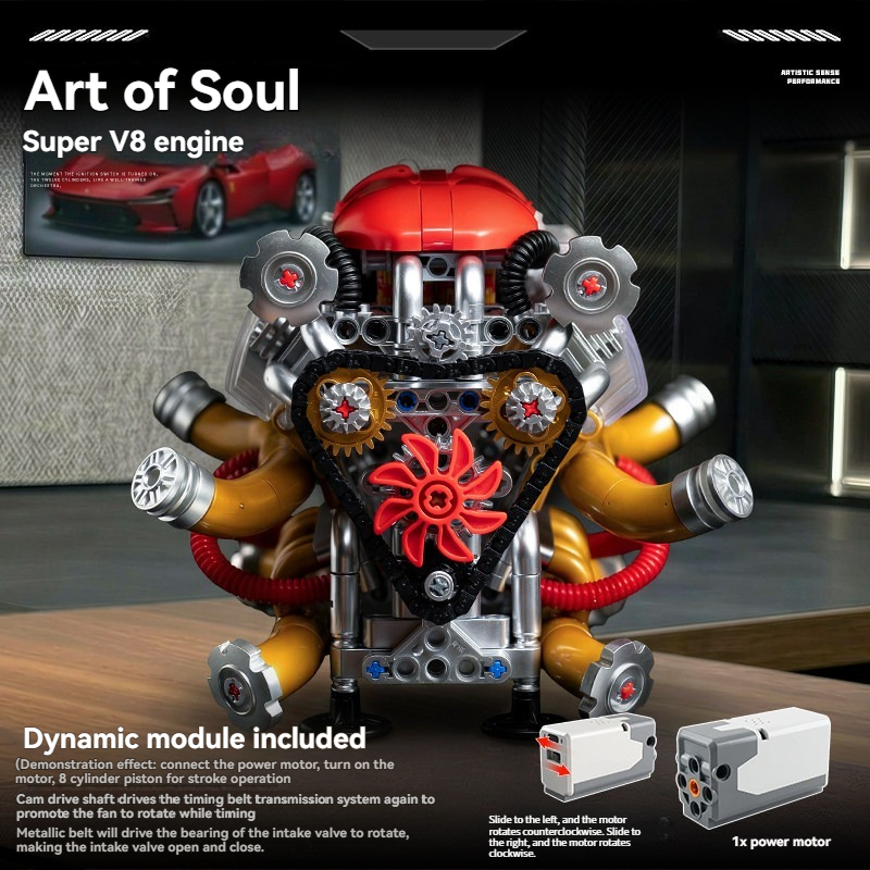 650PCS Classic Supercar V8 Eng - Model Kit V8 Engine avis et prix