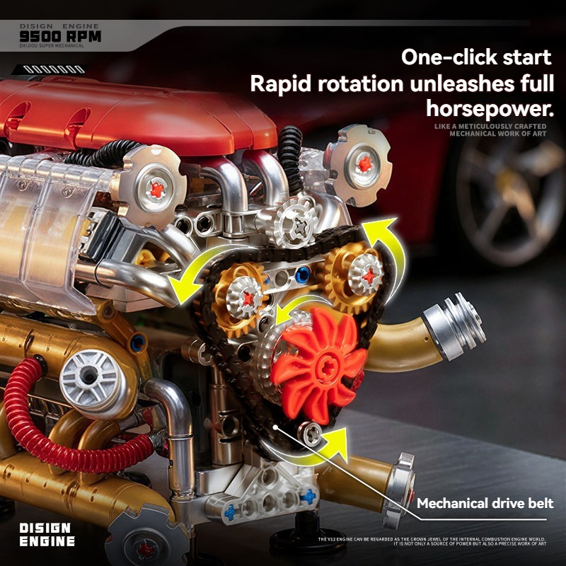 650PCS Classic Supercar V8 Eng - Model Kit V8 Engine avis et prix