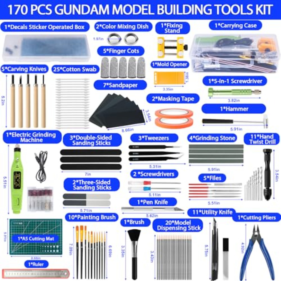 Gundam Tool Kit, 170 Pcs Profe - Model Kit Gunpla avis et prix
