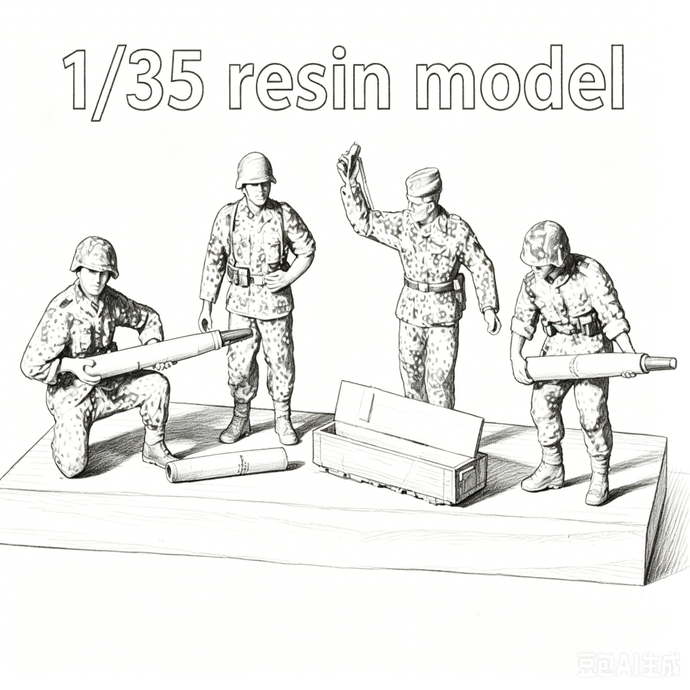 1/35  Artillery 4 Soldiers Res - Model Kit Gunpla avis et prix