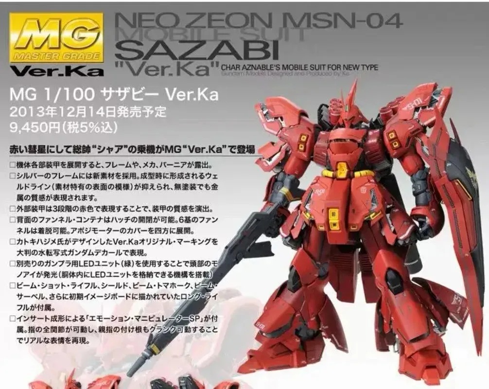 Genuine Bandai MG 1/100 Char's - Model Kit Gunpla avis et prix