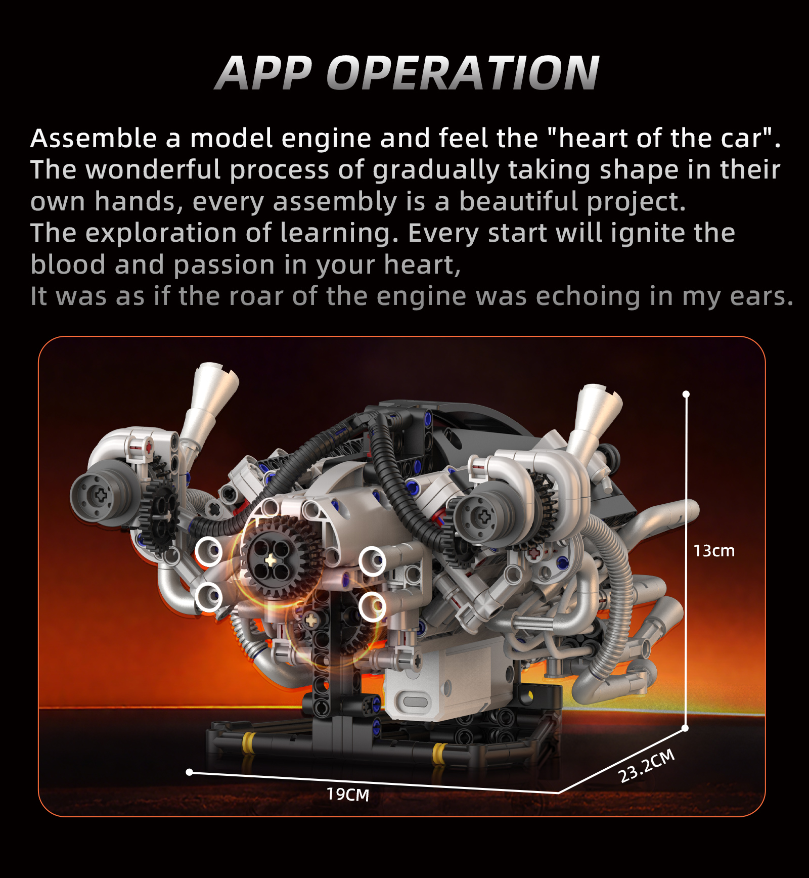 K96213 770pcs V8 Engine Model  - Model Kit V8 Engine avis et prix