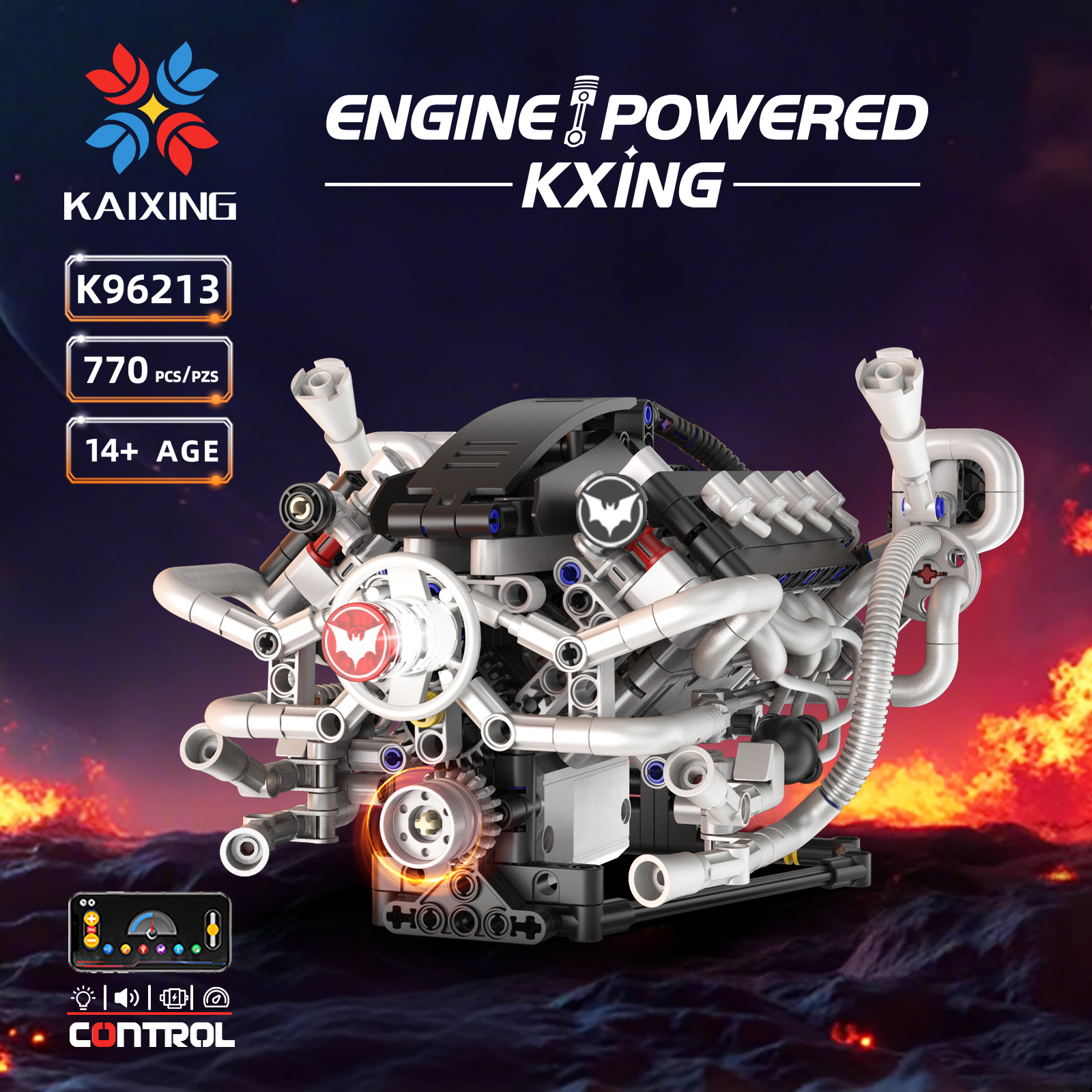 K96213 770pcs V8 Engine Model  - Model Kit V8 Engine avis et prix