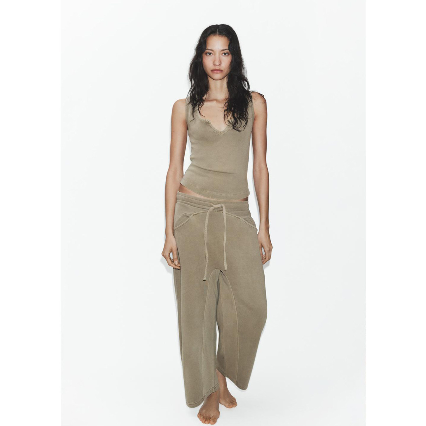 Washed Effect round Neck Sleev - Wash Effect Set avis et prix